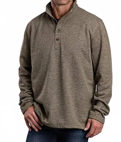 Stetson Quarter-button Honeycomb Knit Sweater In Brown