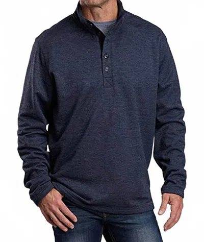 Stetson Quarter-button Honeycomb Knit Sweater In Grey