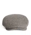 Stetson Silk Herringbone Flat Cap In Brown