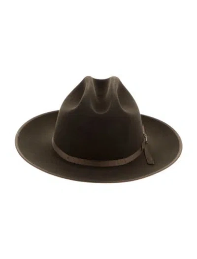 Pre-owned Stetson Solid Suede Fedora  W/tags In Brown