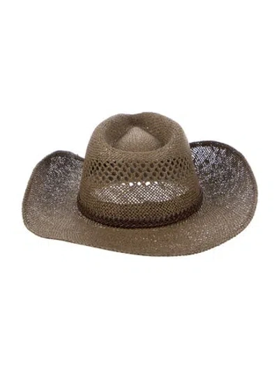 Pre-owned Stetson Straw Cowboy Hat In Brown