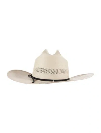 Pre-owned Stetson Straw Cowboy Hat In Neutral