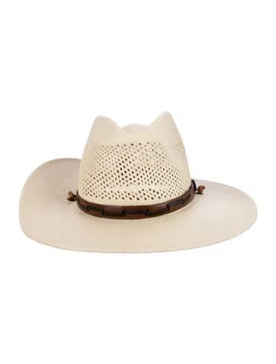 Pre-owned Stetson Straw Cowboy Hat In Neutral