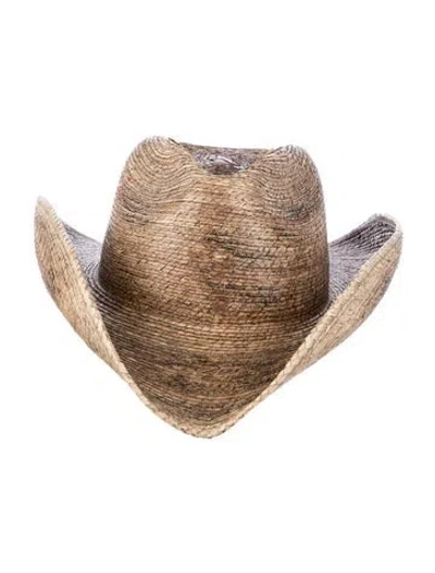 Pre-owned Stetson Straw Cowboy Hat In Neutral