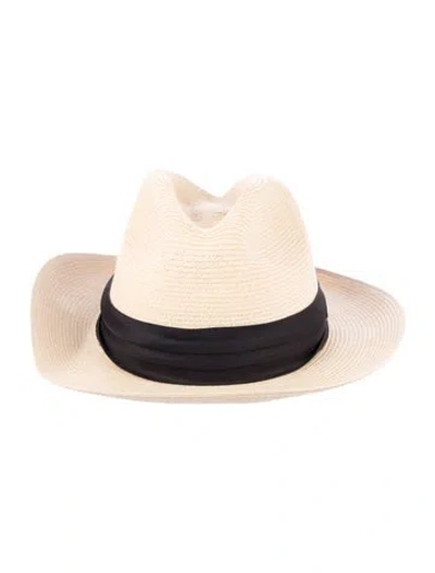 Pre-owned Stetson Straw Fedora In Neutral