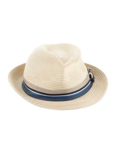 Pre-owned Stetson Straw Fedora In Neutrals