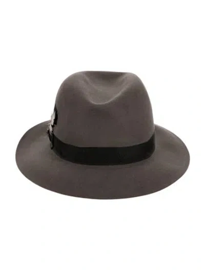 Pre-owned Stetson Suede Brim Hat In Gray