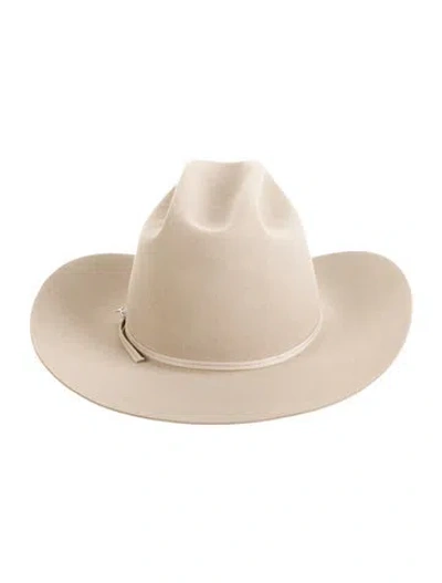 Pre-owned Stetson Suede Fedora Hat In Neutral
