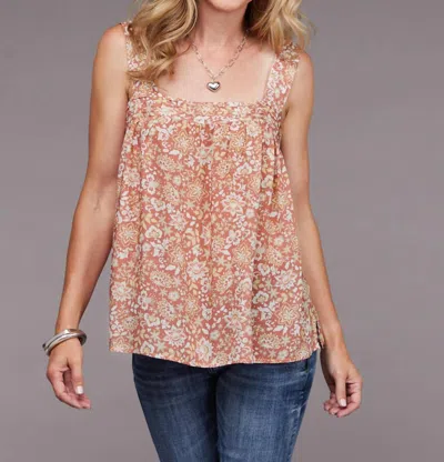Stetson Sunset Floral Tank Top In Brown