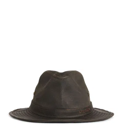Stetson Waxed Traveller Hat In Brown
