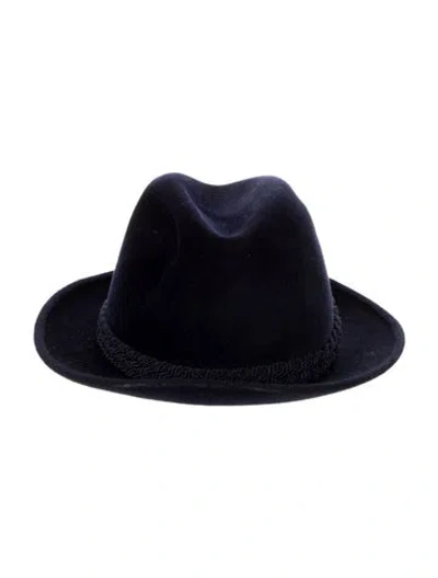 Pre-owned Stetson Wide Brim Fedora In Blue