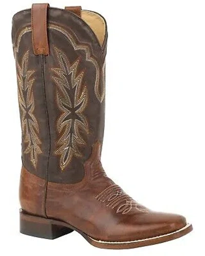 Pre-owned Stetson Women's Dark Jessica Western Boot Broad Square Toe - 12-021-8801-0730 Br In Brown