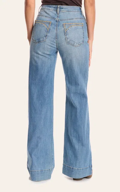Stetson Women's Light Wash High Rise Wide Leg Jeans