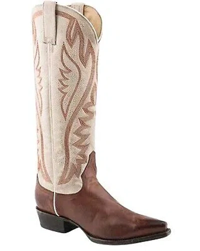 Pre-owned Stetson Women's Liv Western Boot - Snip Toe - 12-021-6115-1352 Br In Brown