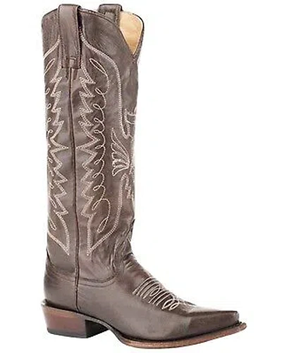 Pre-owned Stetson Women's Marisol Western Boot - Snip Toe - 12-021-6115-1277 Br In Brown