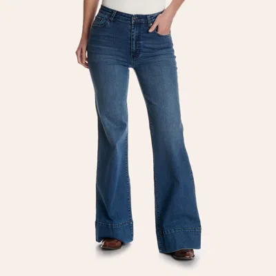Stetson Women's Medium Wash High Rise Wide Leg Jeans In Blue