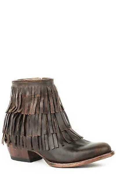 Pre-owned Stetson Womens Brown Leather Maggie 6in Ankle Boots