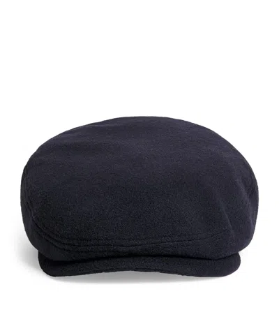 Stetson Wool-cashmere-blend Kent Flat Cap In Blue