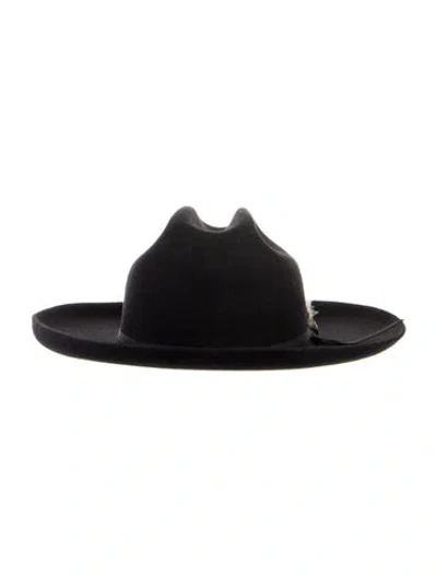 Pre-owned Stetson Wool Felt Fedora Hat In Black