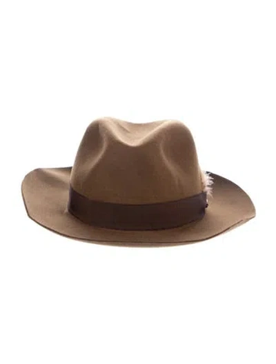 Pre-owned Stetson Wool Nylon Fedora Hat In Brown