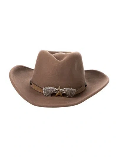 Pre-owned Stetson Wool Western Hat In Brown