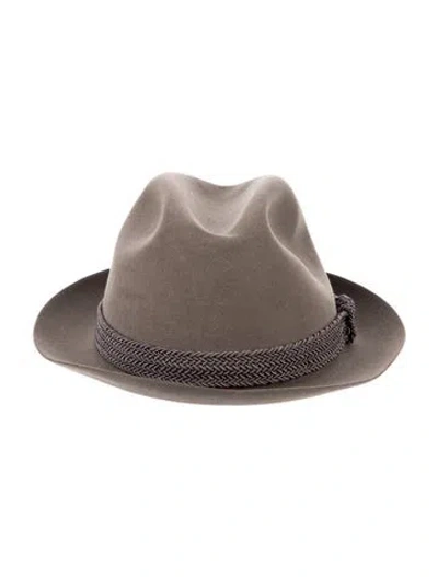 Pre-owned Stetson Wool-blend Fedora Hat In Gray