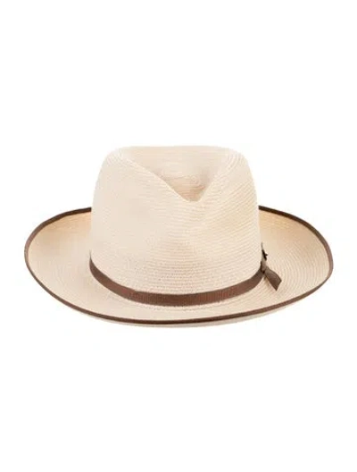 Pre-owned Stetson Woven Hemp Hat In Neutrals