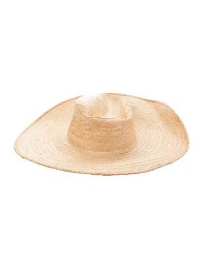 Pre-owned Stetson Woven Wide Brim Hat In Neutral
