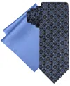 Steve Harvey Men's Medallion Tie & Solid Pocket Square Set