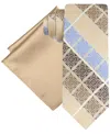Steve Harvey Men's Medallion Tie & Solid Pocket Square Set
