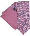 Steve Harvey Men's Paisley Tie & Solid Pocket Square Set