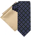 Steve Harvey Men's Square Tie & Solid Pocket Square Set