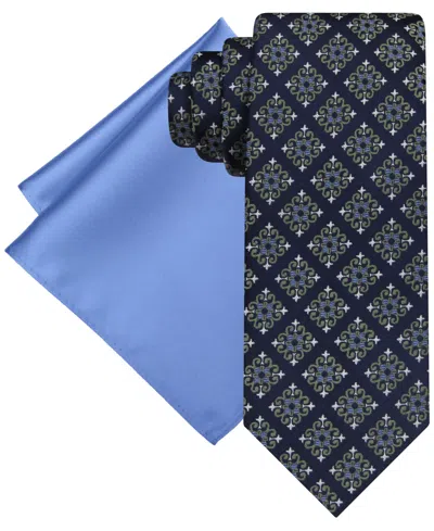 Steve Harvey Men's Square Tie & Solid Pocket Square Set