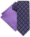 Steve Harvey Men's Square Tie & Solid Pocket Square Set