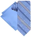 Steve Harvey Men's Stripe Paisley Tie & Solid Pocket Square Set
