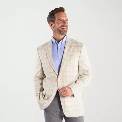 Steve Harvey Mens Plaid Sport Coat In White