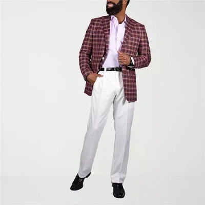 Steve Harvey Mens Stretch Fabric Classic Fit Pleated Front Suit Pant In White