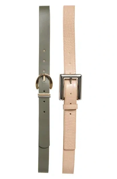 Steve Madden 2-for-1 Assorted Faux Leather Belts In Multi