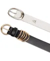 Steve Madden 2-pc. Multi-keeper Faux-leather Belt Set In Black,white