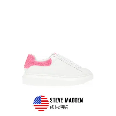 Steve Madden 【厚底小白鞋】思美登2024新款简约休闲鞋运动鞋女鞋gaze In White