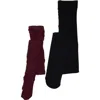 Steve Madden 2-pack Assorted Opaque & Openwork Tights In Multi