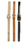 Steve Madden 3-for-1 Assorted Belts In Cognac-black-camel