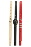 Steve Madden 3-for-1 Assorted Faux Leather Belts In Multi