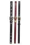Steve Madden 3-for-1 Faux Leather Belt Set In Multi