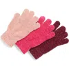 Steve Madden 3-pack Chenille Magic Gloves In Brown