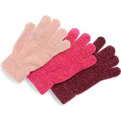 Steve Madden 3-pack Chenille Magic Gloves In Brown