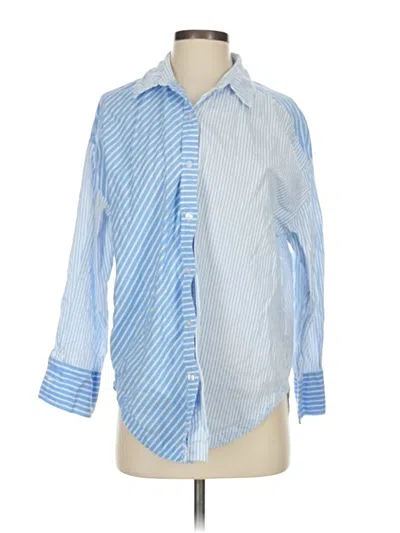 Pre-owned Steve Madden 3/4 Sleeve Button Down Shirt In Blue