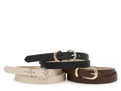 Steve Madden 3for1 Neutral Belts 3 Pack In Black