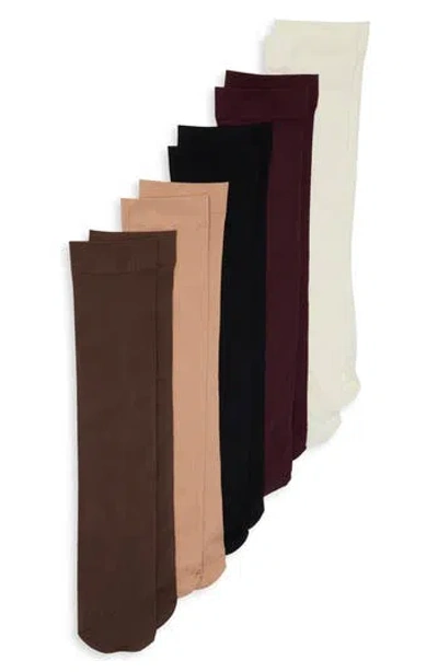 Steve Madden 5-pack Assorted Opaque Crew Socks In Multi
