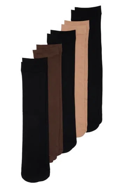 Steve Madden 5-pack Assorted Opaque Crew Socks In Multi